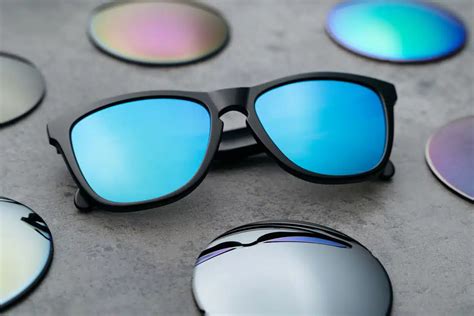 blue tinted polarized sunglasses.